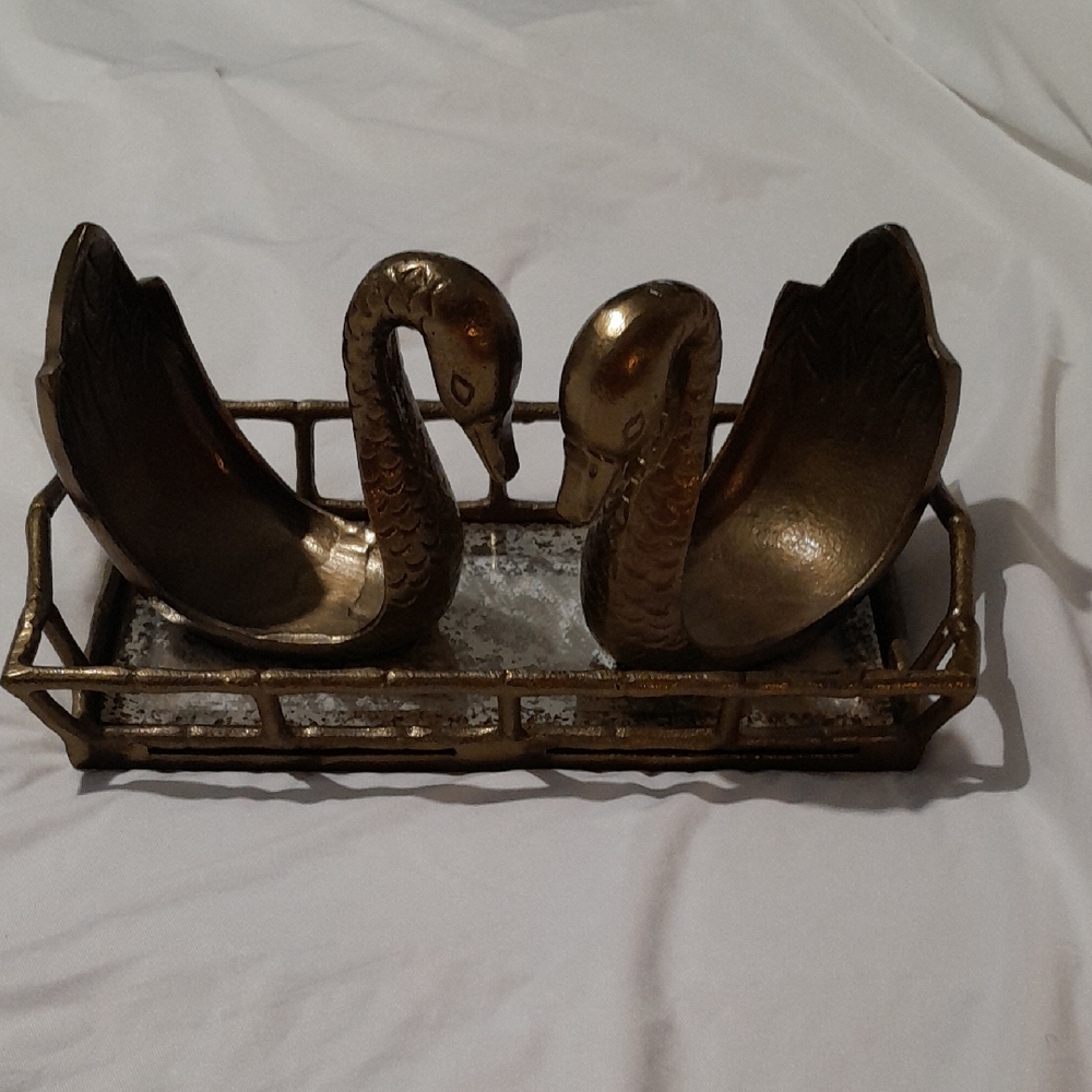 Swan Decorative SetFaux Brass